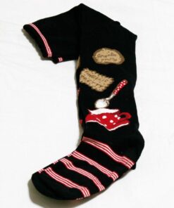 Angelic Pretty French Cafe Black Over Knee Socks