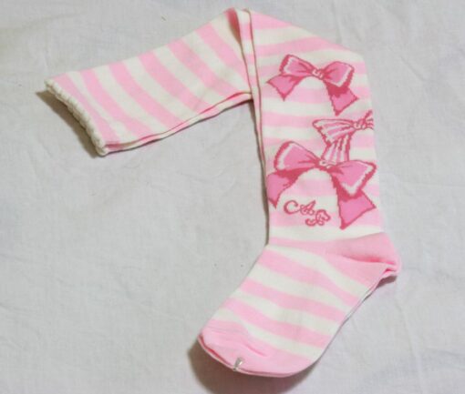 Angelic Pretty Ribbon Border Pink Over Knee Socks