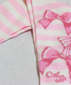 Angelic Pretty Ribbon Border Pink Over Knee Socks