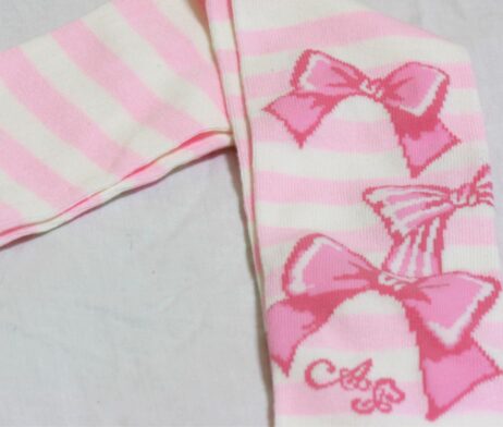 Angelic Pretty Ribbon Border Pink Over Knee Socks