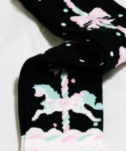 Angelic Pretty Sugary Pony Black Over Knee Socks