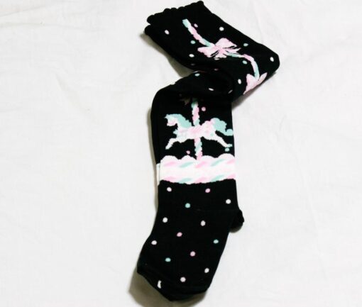 Angelic Pretty Sugary Pony Black Over Knee Socks