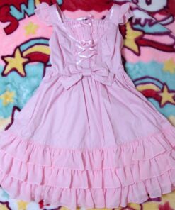 Angelic Pretty Pink Chiffon Frill Bustle JSK