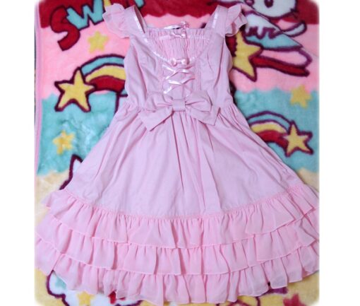 Angelic Pretty Pink Chiffon Frill Bustle JSK