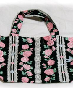 Angelic Pretty Rose and Lace Tote (Black)