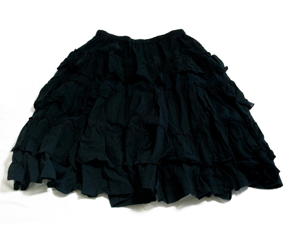 Black Peace Now Tiered Ruffle Skirt - Tenshi Shop