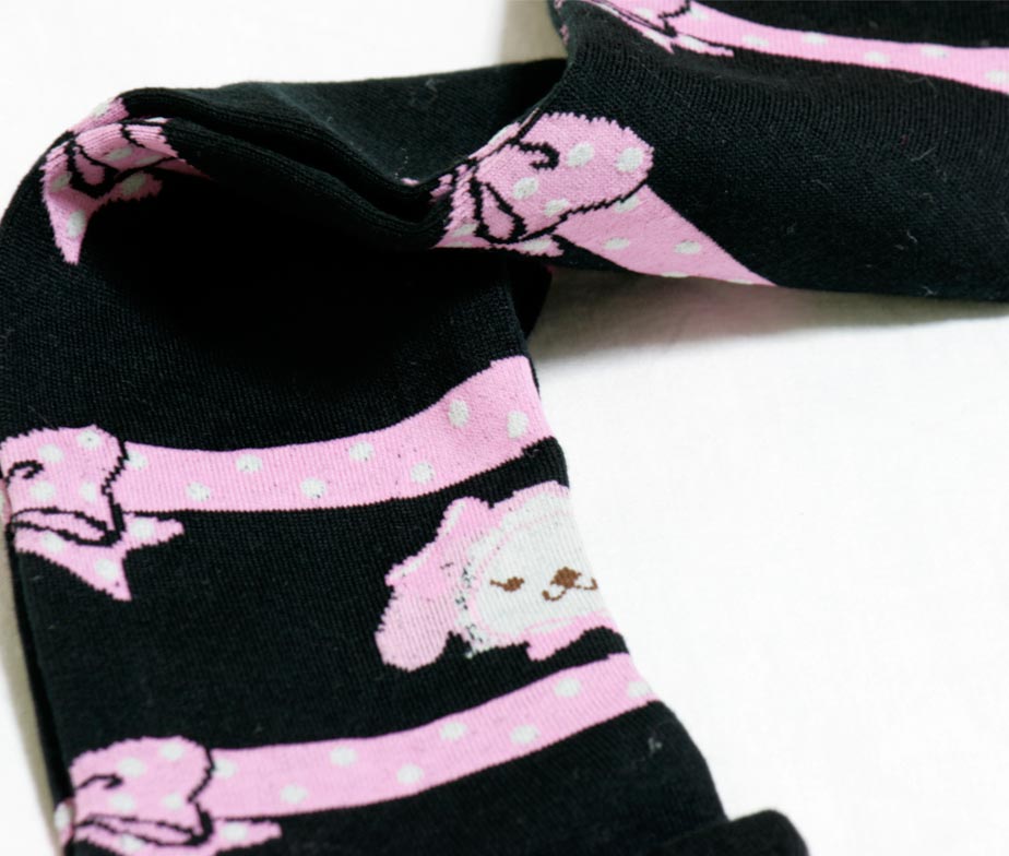 BtSSB Black/Pink Ribbon Over Knee Socks