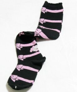 BtSSB Black/Pink Ribbon Over Knee Socks