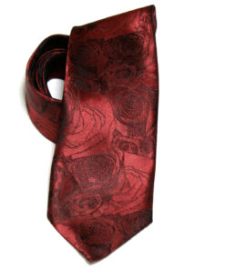 Black Peace Now Rose Pattern Tie