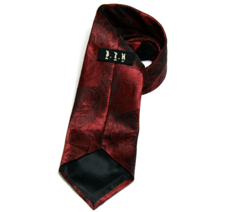 Black Peace Now Rose Pattern Tie