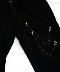 Black Peace Now Zipper Chain Pants