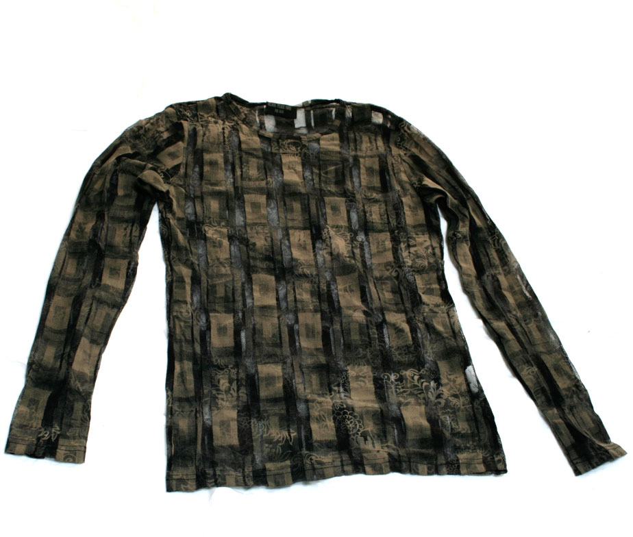 Black Peace Now Mesh and Patterned Pullover