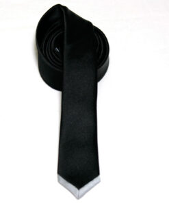 Black Peace Now Silver Tipped Skinny Tie