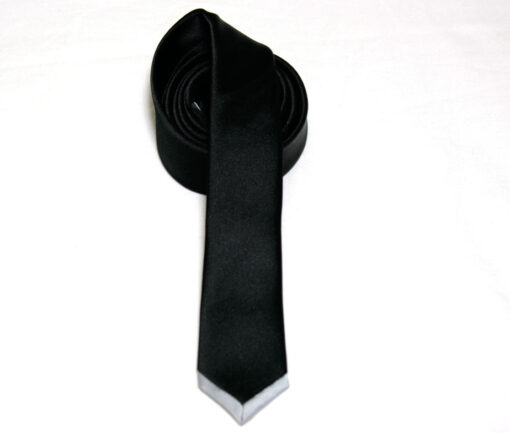 Black Peace Now Silver Tipped Skinny Tie