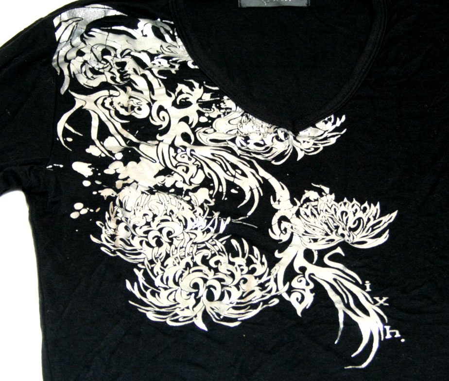 Sixh. Ibi Silver Print Long Sleeve T-Shirt
