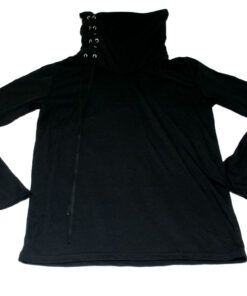 Black Peace Now Lace-Up Mask Pullover