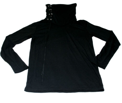 Black Peace Now Lace-Up Mask Pullover