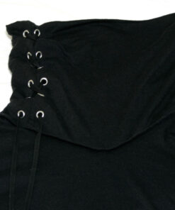 Black Peace Now Lace-Up Mask Pullover