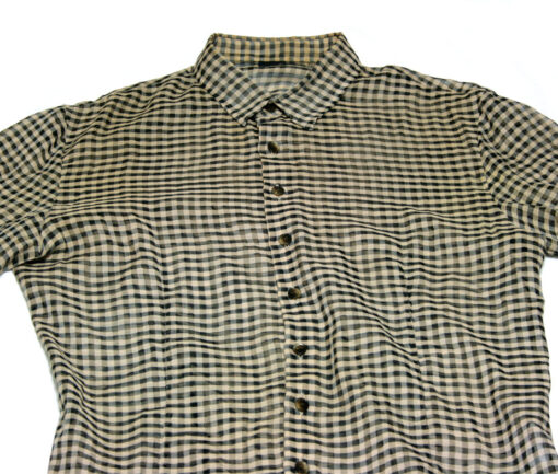 Gadget Grow Sheer Fabric Gingham Button-Up Shirt