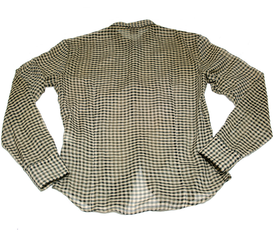 Gadget Grow Sheer Fabric Gingham Button-Up Shirt