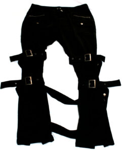 Black Peace Now Leg Strap Bondage Pants