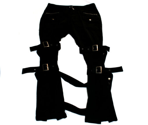 Black Peace Now Leg Strap Bondage Pants