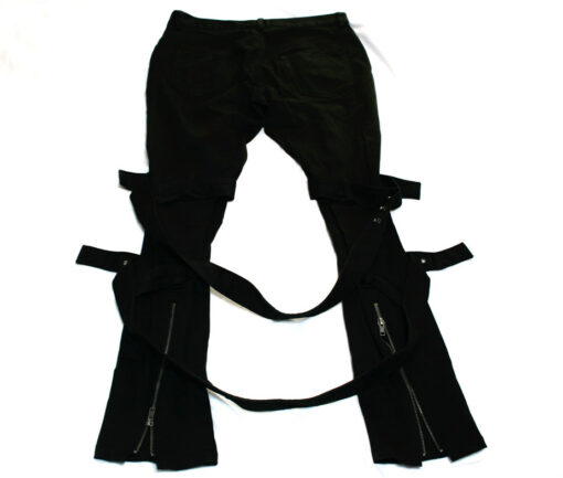 Black Peace Now Leg Strap Bondage Pants