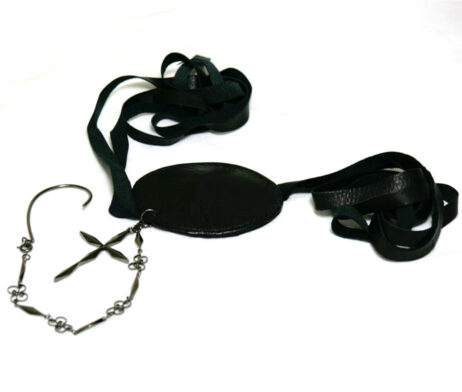Black Peace Now Leather-Tie Eye-Patch