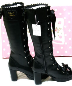 Angelic Pretty Knee High Boots (Black)