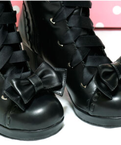 Angelic Pretty Knee High Boots (Black)