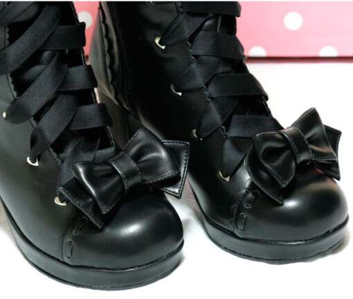 Angelic Pretty Knee High Boots (Black)