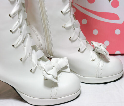 Angelic Pretty Knee High Boots (White)