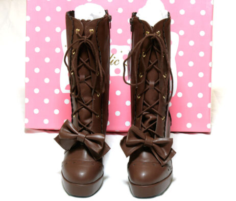 Angelic Pretty Calf Length Boots (Brown)