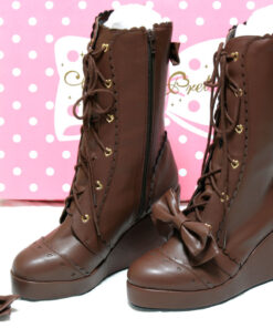 Angelic Pretty Calf Length Boots (Brown)