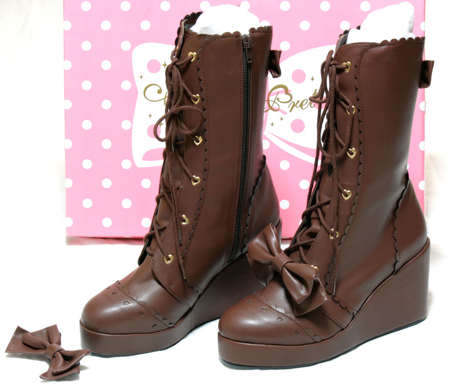 Angelic Pretty Calf Length Boots (Brown)