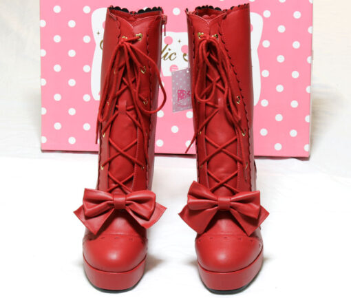 Angelic Pretty Calf Length Boots (Red)