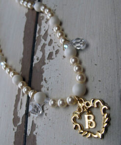 Baby the Stars Shine Bright Pearl and Crystal Drops Logo Charm Necklace