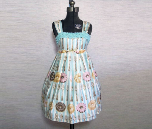 Emily Temple Cute Cutlery & Doughnuts Print Sleeveless JSK