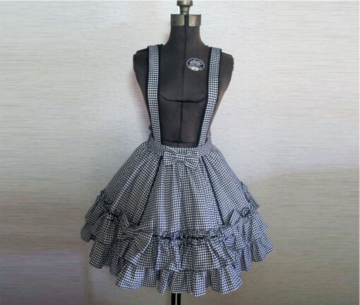 Angelic Pretty Odekake (Going Out) Houndstooth Suspender Skirt