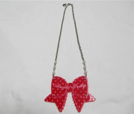 Angelic Pretty Dot Heart Ribbon Necklace