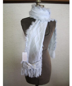 Liz Lisa Cable Knit Double Ribbon Scarf