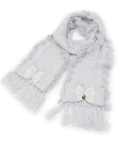 Liz Lisa Cable Knit Double Ribbon Scarf