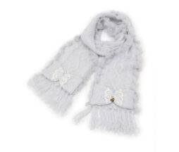 Liz Lisa Cable Knit Double Ribbon Scarf