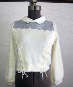 Liz Lisa Lace Up Shaggy Knit Sweater