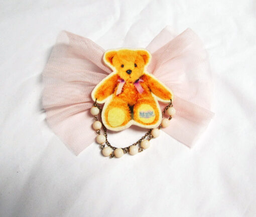 Bear Tulle Ribbon Brooch/Hair Clip