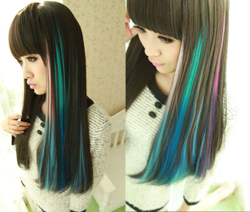 Brightlele Wigs Rainbow Clip In Color Strands