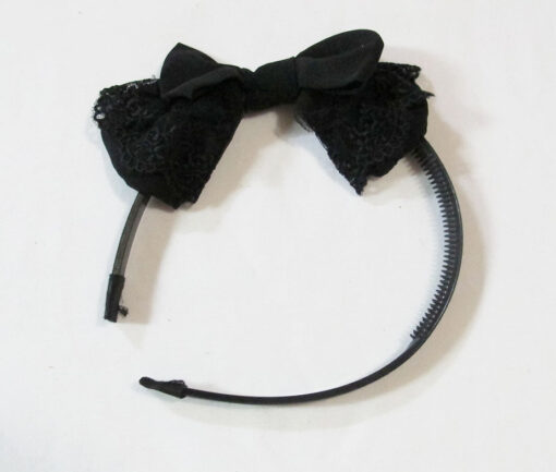 Innocent World Black Chiffon and Lace Headbow