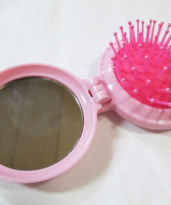 Swimmer Pony Folding Hair Brush and Compact Mirror