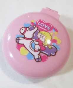 Swimmer Pony Folding Hair Brush and Compact Mirror