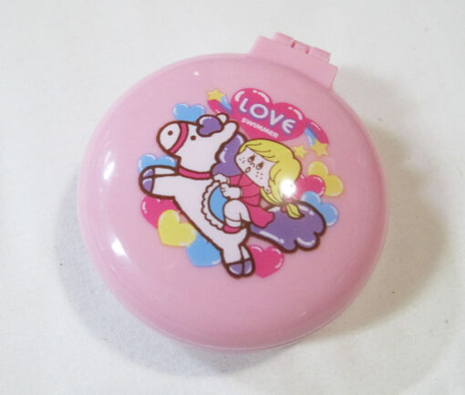 Swimmer Pony Folding Hair Brush and Compact Mirror